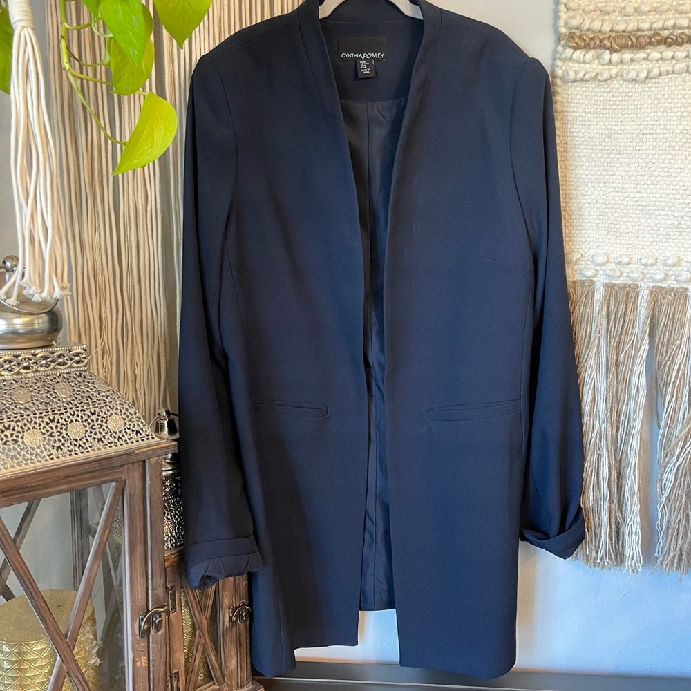 Cynthia Rowley Collarless boyfriend blazer